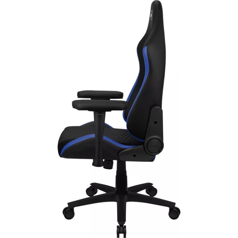 Aerocool Gaming Chair in Black Synthetic Leather with Blue Details, Armrests, Lumbar Cushion
