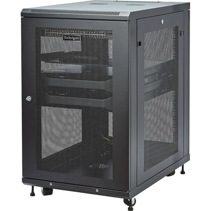 Armoire rack serveur Startech 18U 19" 4 colonnes avec serrure et sécurité