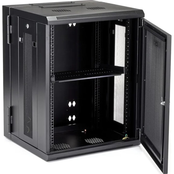 Armadio rack per montaggio a parete per server a 4 colonne Startech 15U 19" con ripiano 1U