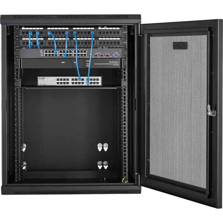 Armadio rack per montaggio a parete per server a 4 colonne Startech 15U 19" con ripiano 1U