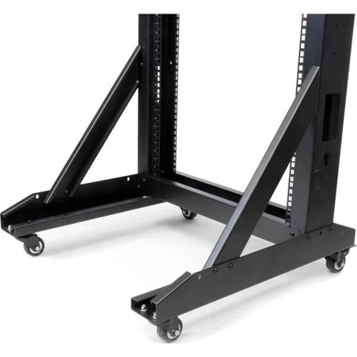 Rack de duas colunas Startech de 19 polegadas com rodas para equipamentos de rede e informática