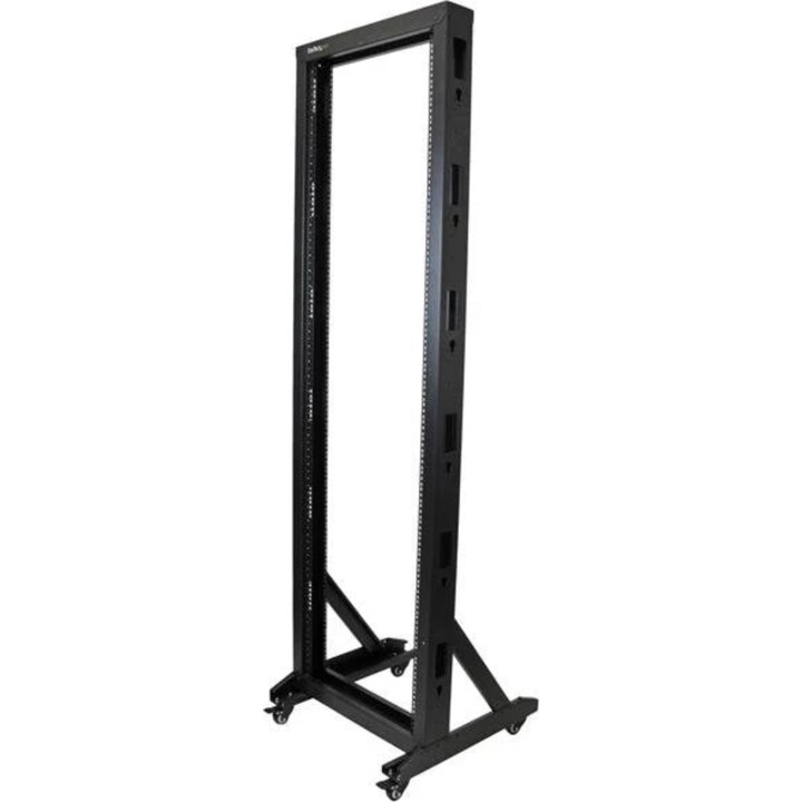 Rack de duas colunas Startech de 19 polegadas com rodas para equipamentos de rede e informática