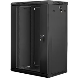 Lanberg WF01-6418-10B 18U 60kg IP20 Black RAL9004 tempered self-installing wall frame
