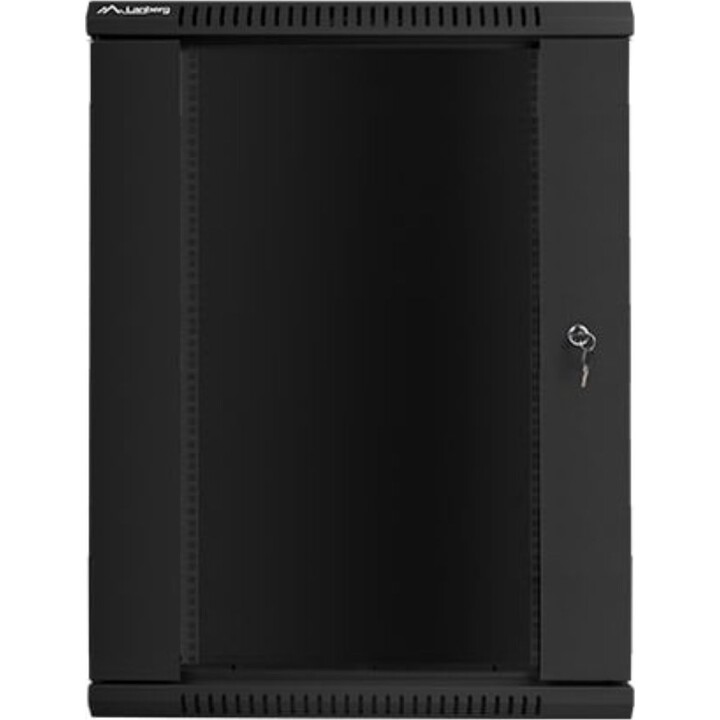 Lanberg WF01-6418-10B 18U 60kg IP20 Schwarz RAL9004 gehärteter selbstinstallierender Wandrahmen