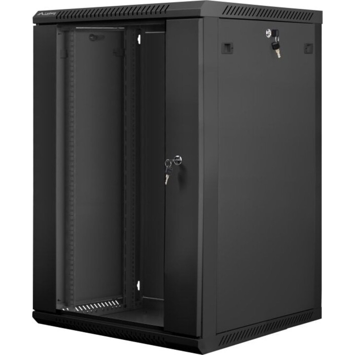 Bastidor de Pared Lanberg WF01-6618-10B 18U 60kg 19" Acero Negro IP20 Autoinstalable