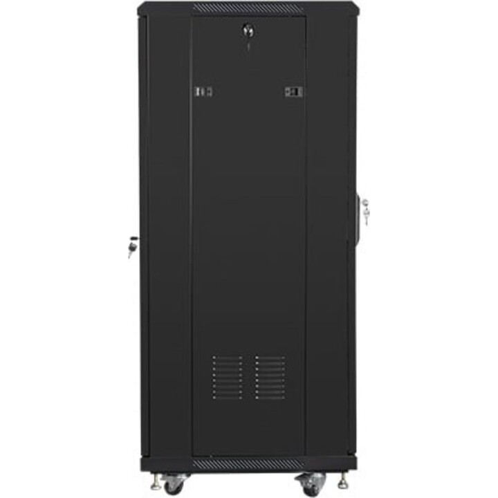 Lanberg FF01-6627-12B Rack indipendente 27U 800kg 19'', acciaio nero, IP20, con ventilazione