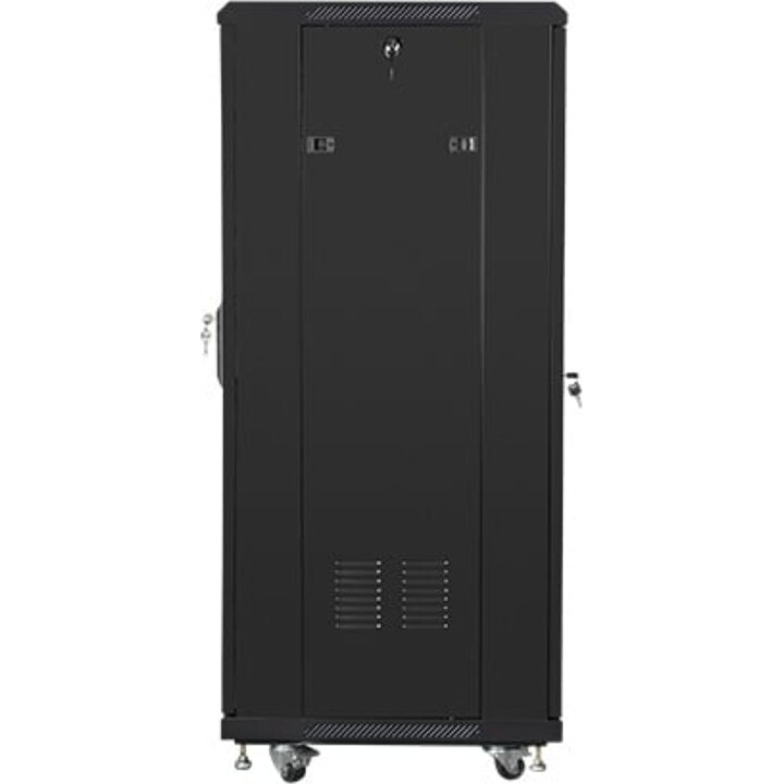 Lanberg FF01-6627-12B Rack indipendente 27U 800kg 19'', acciaio nero, IP20, con ventilazione