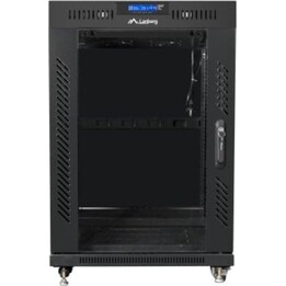 Lanberg Rack FF01-6615-12BL 15U 1200kg Termostato LCD, Vidro Temperado, Rodas, Preto