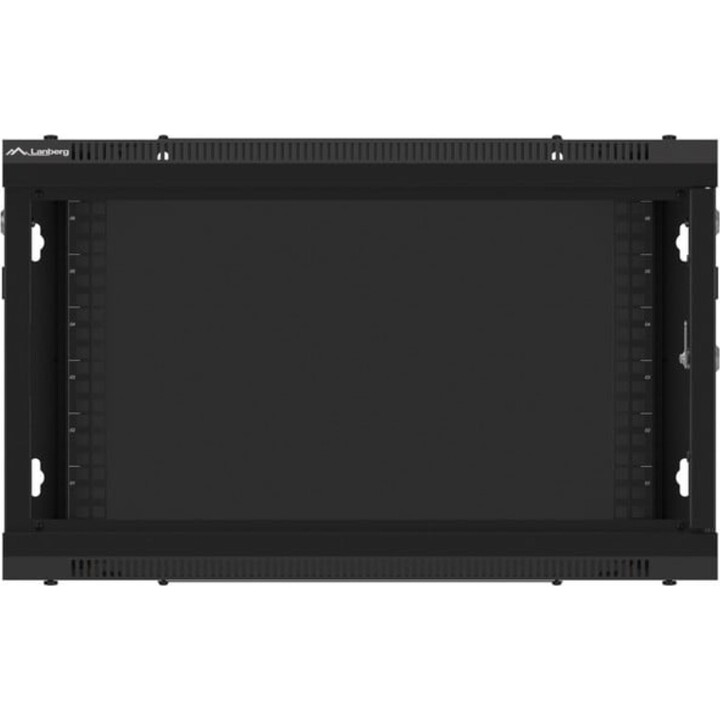 Lanberg WF01-6406-00B Rack per montaggio a parete 6U, capacità 60 kg, acciaio nero RAL9004 IP20 19"
