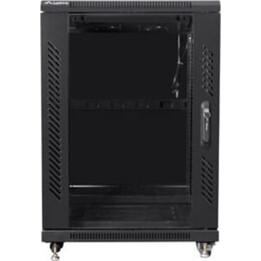 Lanberg FF01-6615-12B Rack de servidor 15U, capacidade 800kg, 19", IP20, porta de vidro e metal, preto