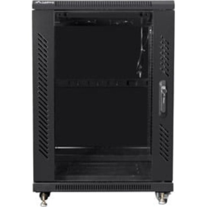 Lanberg FF01-6615-12B server rack 15U, capacità 800 kg, 19", IP20, porta in vetro e metallo, nero