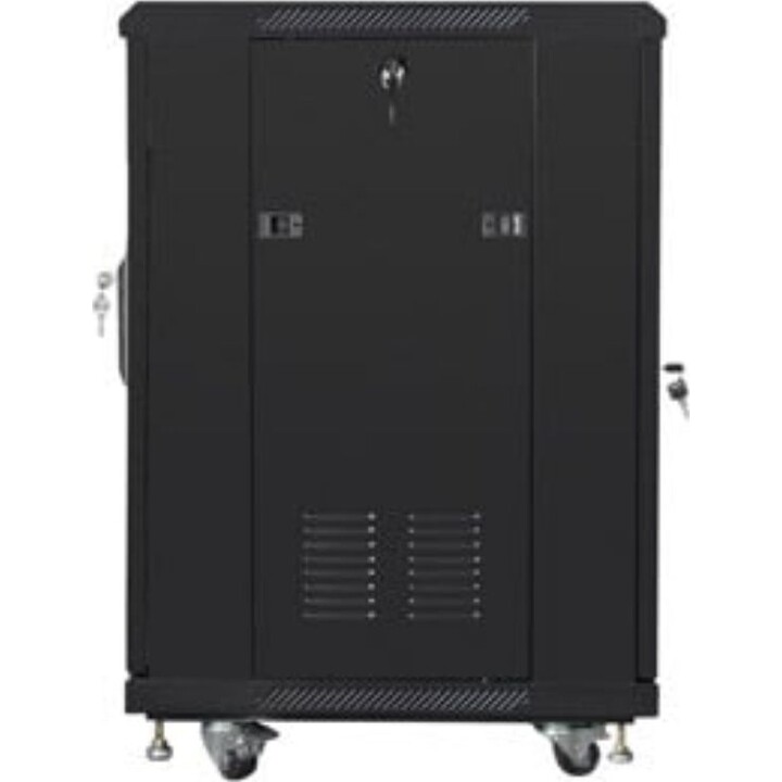 Lanberg FF01-6615-12B server rack 15U, capacità 800 kg, 19", IP20, porta in vetro e metallo, nero