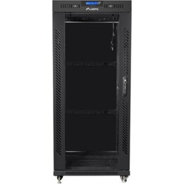 Lanberg FF01-6827-12BL V2 27U Rack independente, capacidade de 1200 kg, 4 ventiladores, LCD, termostato, IP20, preto