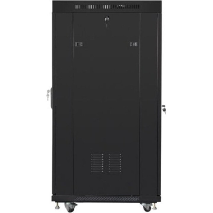 Lanberg FF01-6827-12BL V2 Rack indipendente 27U, capacità 1200 kg, 4 ventole, LCD, termostato, IP20, Nero