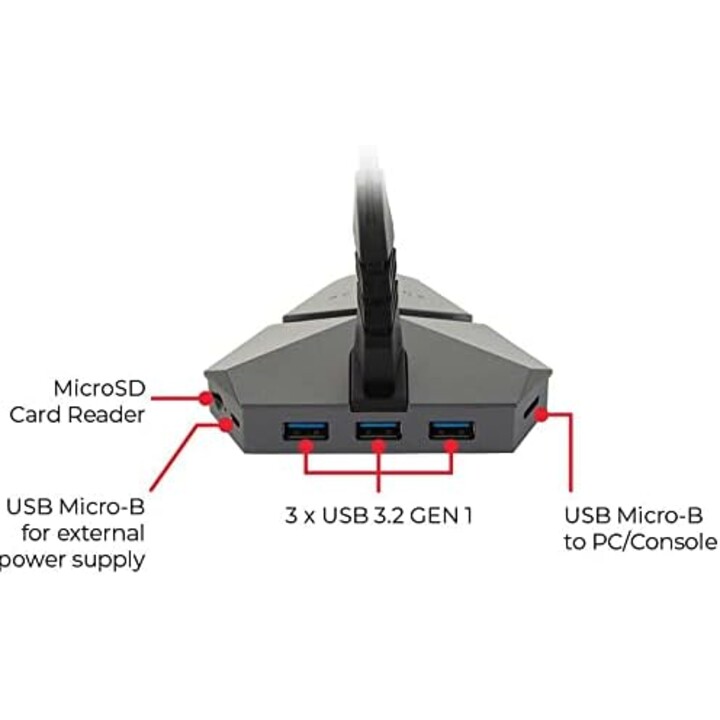 Surefire Axis Gaming Maus-Bungee-Hub USB 3.2 RGB schwarz