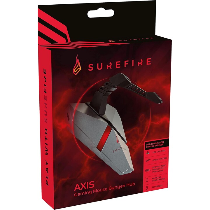 Surefire Axis Gaming Maus-Bungee-Hub USB 3.2 RGB schwarz