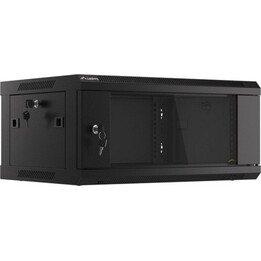 Armoire rack murale Lanberg WF01-6404-10B 4U IP20, acier laminé avec porte vitrée, noir