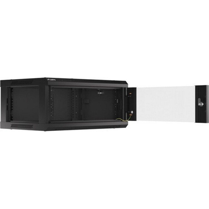 Lanberg WF01-6404-10B 4U IP20 Wand-Rackschrank, laminierter Stahl mit Glastür, schwarz