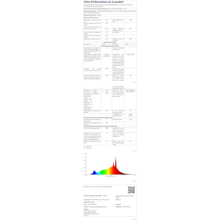 Lâmpada inteligente|AQARA|Consumo de energia 10,5 Watts|Fluxo luminoso 950 lúmens|9000 K|Bluetooth/ZigBee|LB-L02D