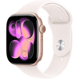 Apple Watch Series 11 GPS Cellular 42mm Rose Gold Aluminum Case with Blush Pink Sport Band M/L