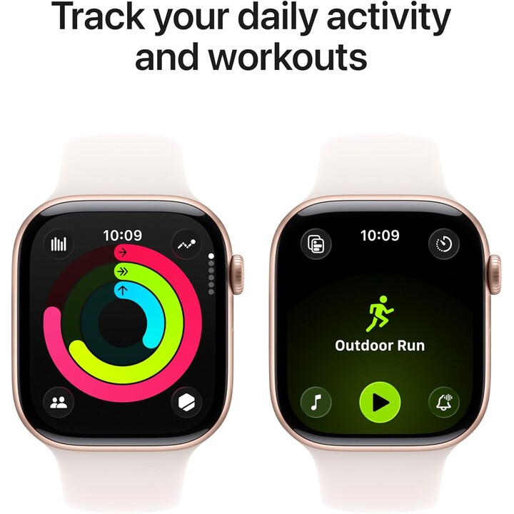 Apple Watch Series 11 GPS Cellular 42mm Rose Gold Aluminum Case with Blush Pink Sport Band M/L