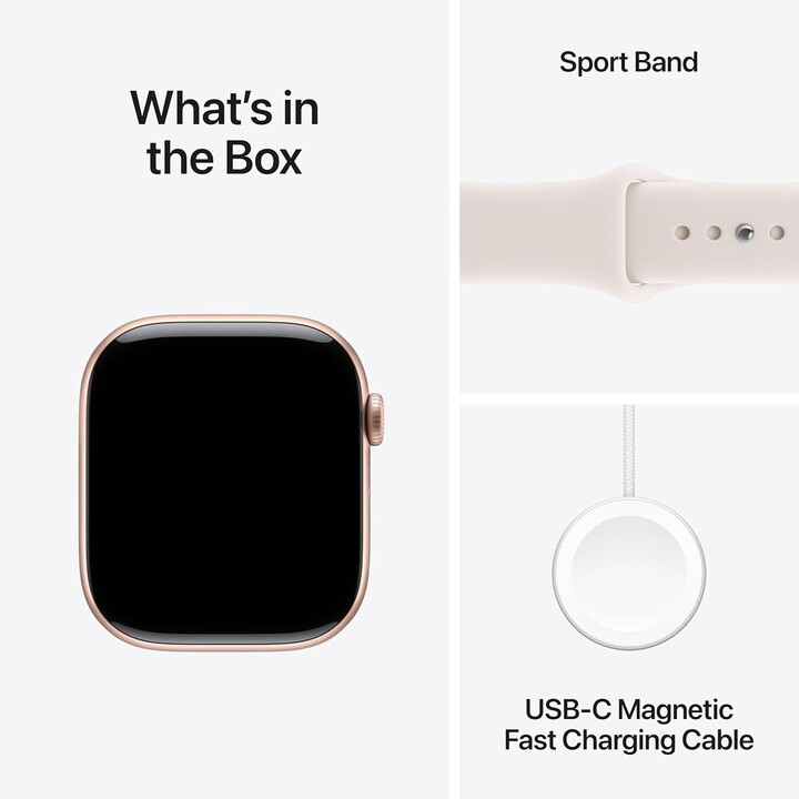 Apple Watch Series 11 GPS Cellular 42mm Cassa in alluminio color oro rosa con fascia sportiva color rosa blush M/L