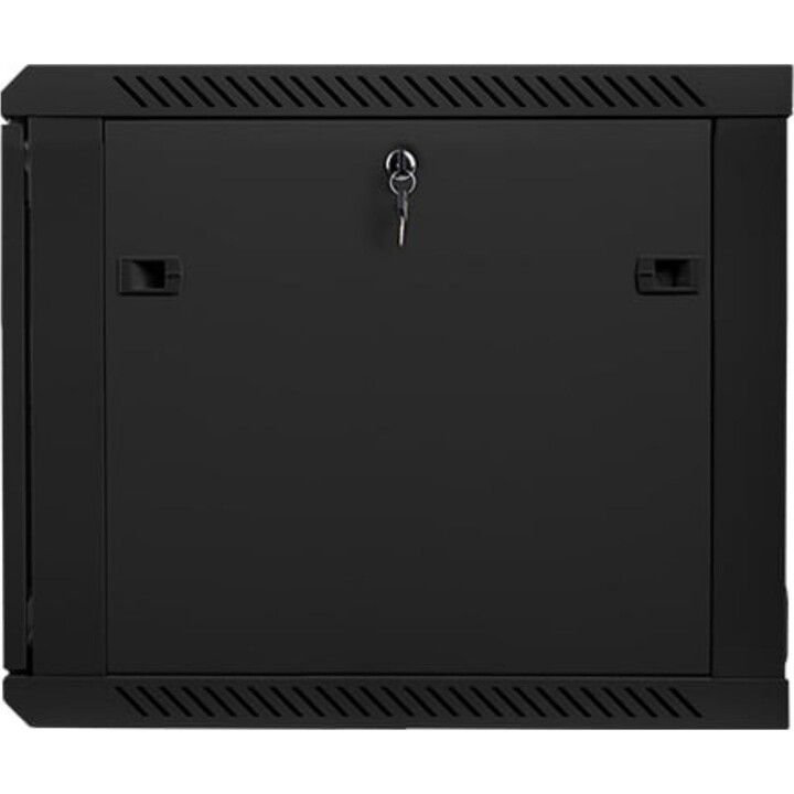 Bastidor de Pared Lanberg WF01-6609-10B 9U capacidad 60kg IP20 Acero Puerta de Cristal, Negro