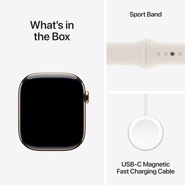 Apple Watch Series 11 GPS Cellular 46mm Titanium Case Gold with Blush Pink Sport Band M/L