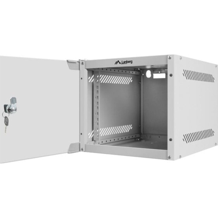 Bastidor de pared Lanberg WF10-2304-10S 4U 10" gris IP20 puerta de vidrio carga máxima 20kg