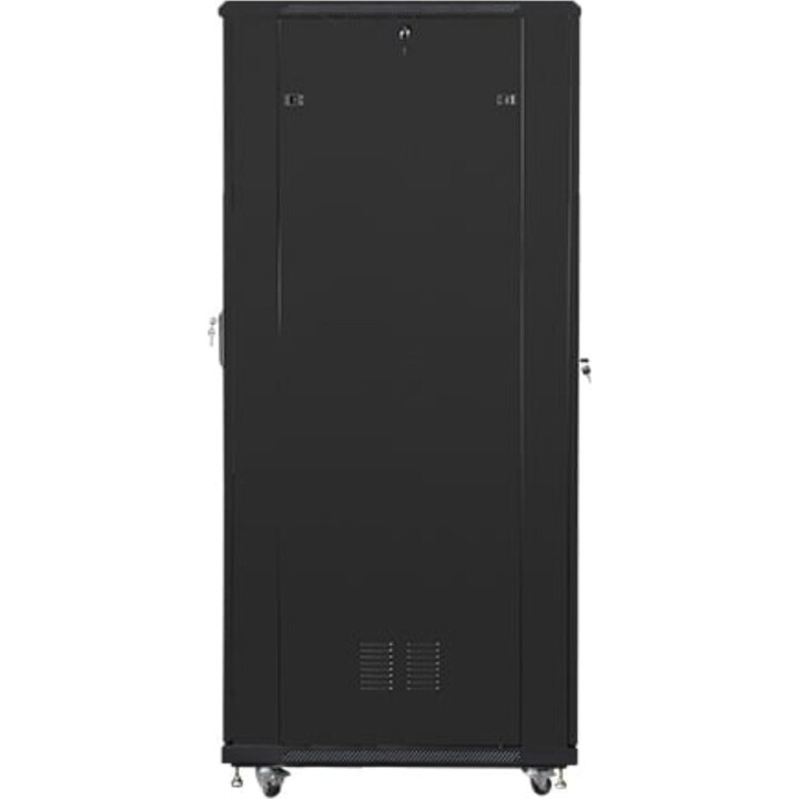 Lanberg FF01-8042-12B 42U freistehendes Rack, 800 kg Kapazität, Stahl RAL9004 IP20, 800 x 1000 x 2047 mm, Schwarz
