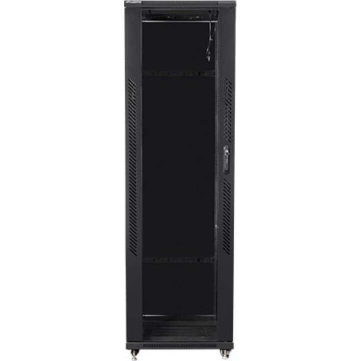 Lanberg FF01-8042-12B 42U freistehendes Rack, 800 kg Kapazität, Stahl RAL9004 IP20, 800 x 1000 x 2047 mm, Schwarz