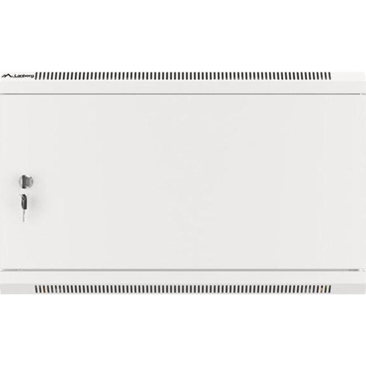 Lanberg WF01-6406-00S 19"-Rackschrank zur Wandmontage, 6 HE, 600 x 450 mm (zerlegt), Metalltür, grau