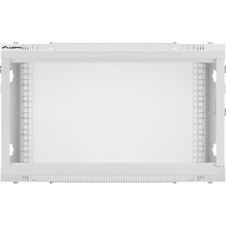 Lanberg WF01-6406-00S 19"-Rackschrank zur Wandmontage, 6 HE, 600 x 450 mm (zerlegt), Metalltür, grau