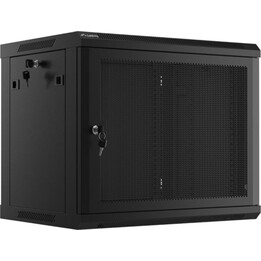 Estantería para armario Lanberg 9U Pared capacidad 60kg Negro 19" Paquete plano Autoensamblaje