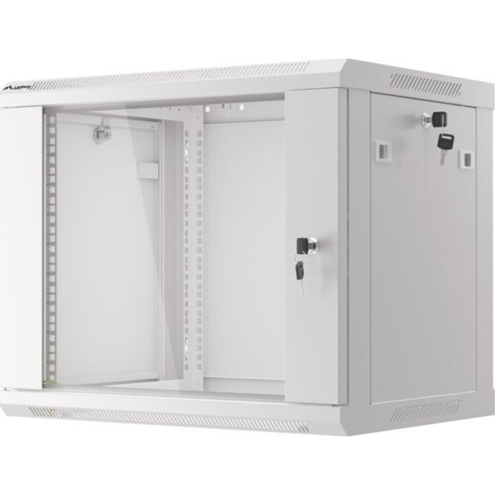 Lanberg WF01-6409-10S Rack Mural 9U 600x450x512mm Verre Trempé Gris IP20 Capacité 60kg
