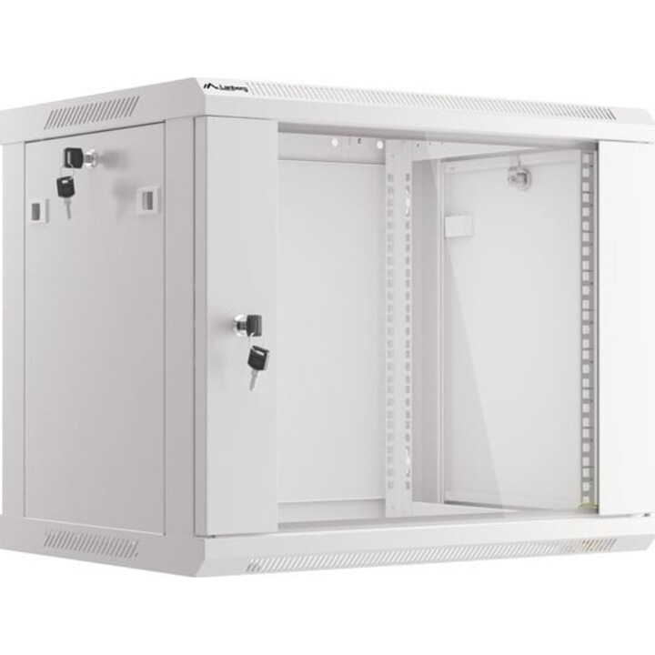 Lanberg WF01-6409-10S Rack Mural 9U 600x450x512mm Verre Trempé Gris IP20 Capacité 60kg