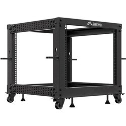 Lanberg OR01-6109-B 9U Freestanding Rack, 600kg Capacity, Rails, Wheels, Black