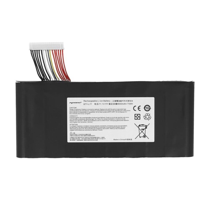 Bateria compatível com o notebook MSI BTY-L77, 11,1V 6600mAh Movano