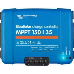 Victron BlueSolar MPPT 150/35, Regulador Solar 12V 24V 48V para Carga Eficiente de Baterías de Plomo, Azul