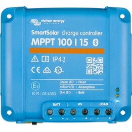 Victron SmartSolar MPPT 100/15, contrôleur de charge solaire avec Bluetooth et système de surveillance en temps réel, bleu
