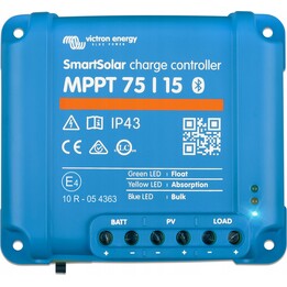 Victron SmartSolar MPPT 75/15, contrôleur de charge solaire avec connectivité Bluetooth pour les systèmes d'alimentation 12V, bl