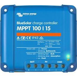 Victron Energy BlueSolar MPPT 100/15A, controlador de carga solar para um sistema de gestão de bateria eficiente, azul