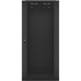 Armadio rack Lanberg da 19" per montaggio a parete 27u/600x450 (confezione piatta) con porta in vetro nero v2