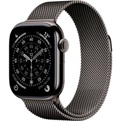Apple Watch Series 11 GPS Cellular 42mm Slate Titanium Case with Slate Milanese Loop Band