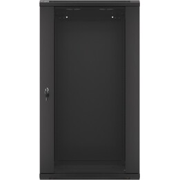 Armoire rack murale Lanberg 19" 22u/600x450 (Pack plat) avec porte en verre noir v2