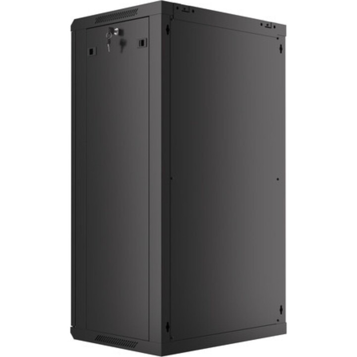Lanberg Armario rack 19" para pared 22u/600x450 (paquete plano) con puerta de cristal negro v2