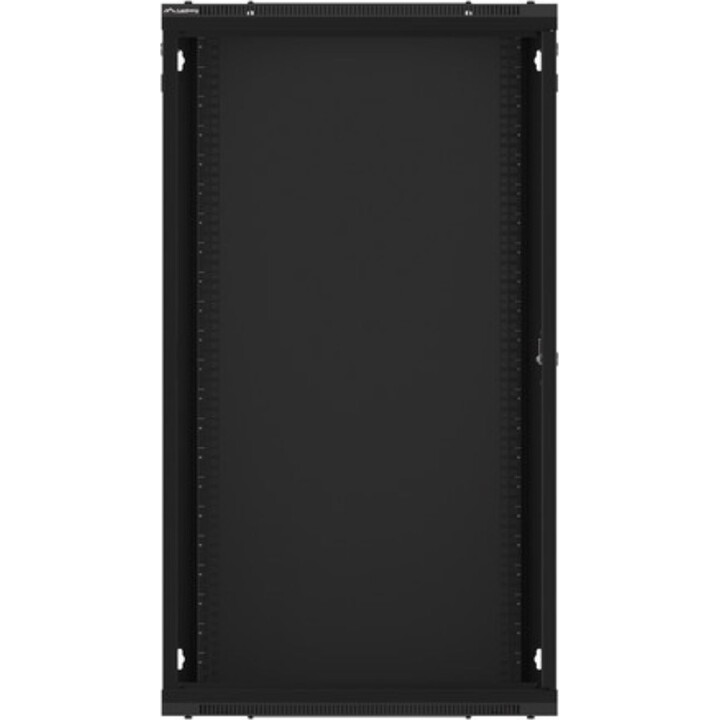 Lanberg Armario rack 19" para pared 22u/600x450 (paquete plano) con puerta de cristal negro v2