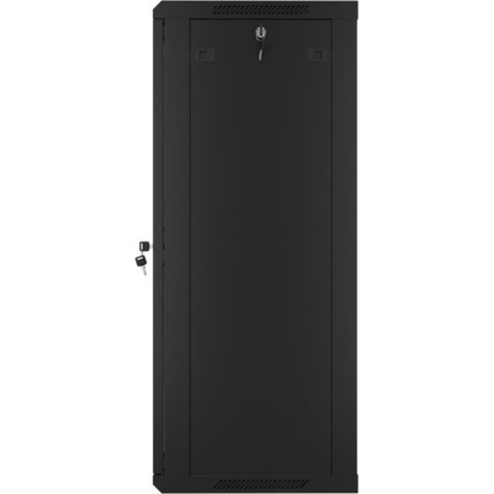 Lanberg Armario rack 19" para pared 22u/600x450 (paquete plano) con puerta de cristal negro v2