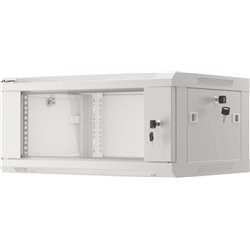 Armário de rack de montagem em parede Lanberg 19\" 4U/600x450 (pacote plano) v2 cinza