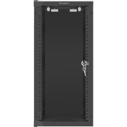 Armário de rack de montagem em parede Lanberg 10" 12u/280x310 (pacote plano) com porta de vidro, preto